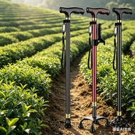 Elderly Crutches Shock-resistant Crutches Big Four-legged Cane、walking aid、walking cane、tongkat oran
