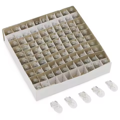 Long Lasting Illumination 100PCS 194 T10 Clear Wedge Incandescent Instrument Panel Light Bulbs for C