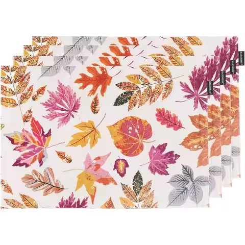 4/6/8Pcs Autumn Maple Leaves Placemats for Farmhouse Dining Table Decor Place Mats Linen Table Mats 