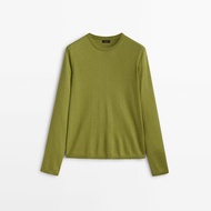 Genuine 2025 Spain Massimo Dutti Md Womens Clothing 2023 Autumn 4-color Simple Wind Wool Long Sleeve