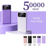 50000mAh Power Bank Fast Charging Digital Display Screen Ultra Thin Powerbank Cute Cartoon Power ban