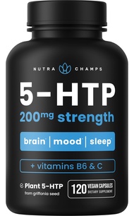 5-HTP 200mg | 120 Vegan Capsules | 5 HTP Supplement to Support Stress Relief, Brain Health, Enhanced