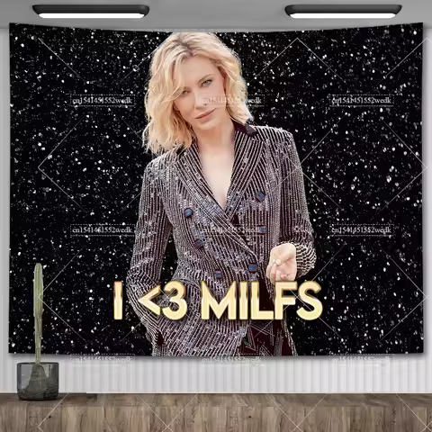 Cate Blanchett Milf Tapestry Meme Flags Room Decor Aesthetic Wall Hanging Tapestries Bedroom Decorti