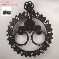 Gear Clock Wall Clock Wall Clock Wall Clock Style Calendar Creative Wall Clock Wall Clock Triangle Appearance European Style Machinery Large