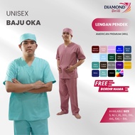 OKA SHIRT [SHORT SLEEVE] SIZE 6XL - 9XL SCRUB SHIRT/ GUARD SHIRT/ DRILL MATERIAL/ UNISEX SHIRT