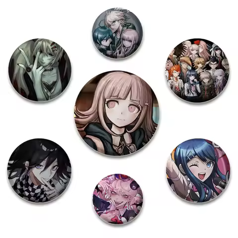 Anime Game Danganronpa Badge Snap-in Pins Cartoon Character Iruma Miu Kirigiri Kyouko Brooches for C