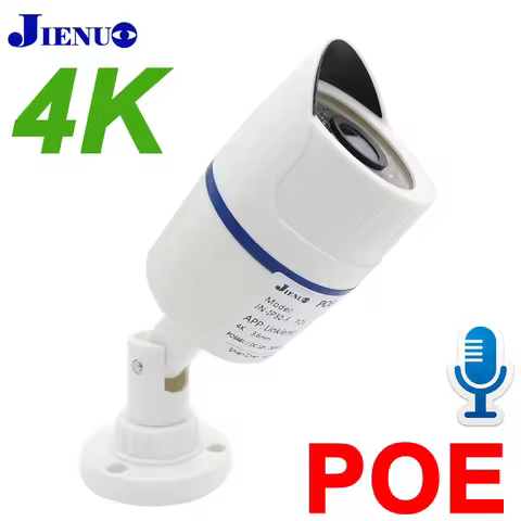 JIENUO 4K Poe Camera IP Outdoor Waterproof Security Surveillance Night Vision 4MP 5MP 8MP Onvif Audi