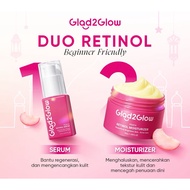 Glad2Glow Peach Retinol Serum 17mL + Moisturizer 30gr Package Retinol Glad2Glow
