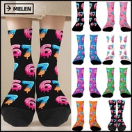 MELEN 67 Meme Ice Cream Socks, Warm Cotton 67 Meme Crew Long Socks, Funny Cartoon Breathable Lightwe
