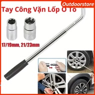 Cheap L-shaped handle to unscrew car tires, extended size cars with 2 guns 17/19/21/23mm - Tire wren