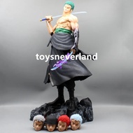 50cm One Piece Roronoa Zoro GK Oversized Figure 4 Replaceable Heads Pvc Action Figure