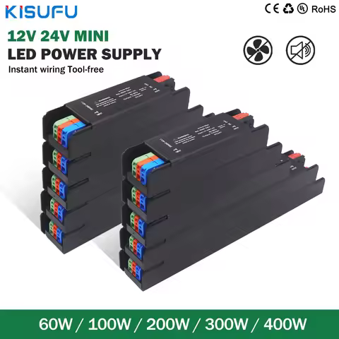 Ultra Thin LED Power Supply 12V/24V 400W 300W 200W 100W 60W LED Driver AC/DC Transformer Converter f