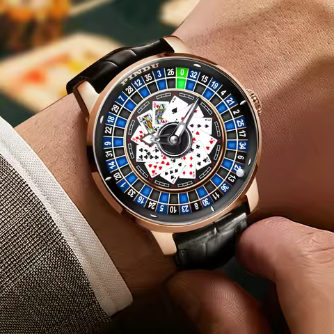 PINDU roulette series watch men's poker fully automatic mechanical watch luminous trendy men's watch