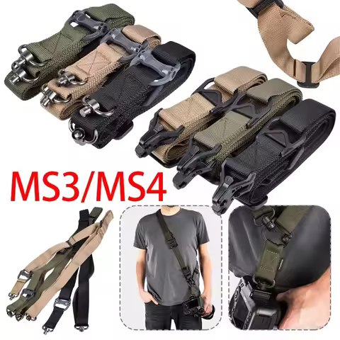 Tactical MS3 Gun QD 2 Point Sling Mount Safety Gun Straps Quick Detach Swivel Rifle MS4 Dual Adjusta