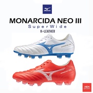 MIZUNO MONARCIDA NEO III SW KL หน้ากว้างพิเศษ หนังจิงโจ้ รองเท้าฟุตบอล สตั๊ด มิตซูโน่ แท้