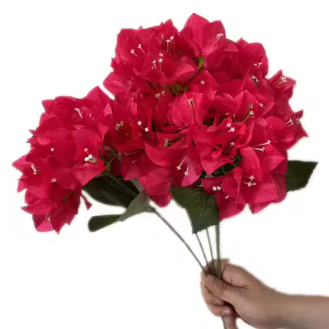 10pcs Artificial Silk Bougainvillea Bouquet Flower five Forks Per Piece 47cm Long Bunch