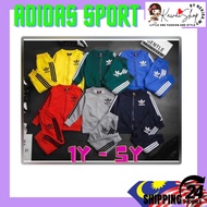 ❤️❤️  [1-5TAHUN] Boys Girls Sport Wears\Baju ADIDAS Cotton Set Baju Budak Lelaki Perempuan\Baju Jala