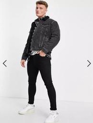 【羊絨裡毛領XS-XXL號】美國LEVIS Sherpa Trucker Jacket 仿舊黑灰鋪棉袖牛仔外套保暖夾克