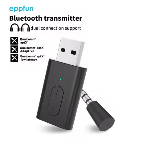 Bluetooth 5.3 Transmitter, APTX adaptive APTX Low Latency Dual Device Connection, to PS5, PS4, Switc