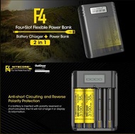 NITECORE F4 Four-Slot 18650 Li-ion Battery Charger &amp; Power Bank 智能USB 4槽 行動電源及電池充電器