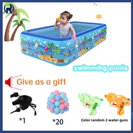 Rectangular 3 Rings Inflatable Swimming Pool Kolam