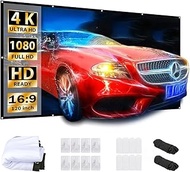 Aurzen Portable Outdoor Projector Screen with Stand, 100 - inch, 16:9 HD 4K, Wrinkle - Free, Adjusta