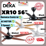 Deka Ceiling Fan With Light Remote Control XR10 T10 56" Ceiling Fan 5 Speed With AC Motor