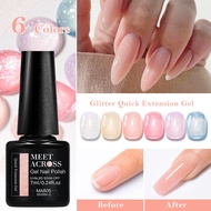 MEET ACROSS 7ml Glitter Quick Extension Gel Nail Art UV Gel Extension Tips