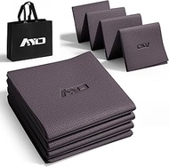 AYO Yoga Mat, Foldable, 0.2 inch (6 mm) Thick, Training Mat, Wide, Lightweight, Popular, Convenient 