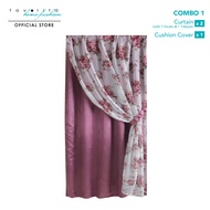 Favorita La Duet Anton Window Curtain Combo Bundle (curtain + cushion cover) 75% Block Sunlight | Langsir Tingkap