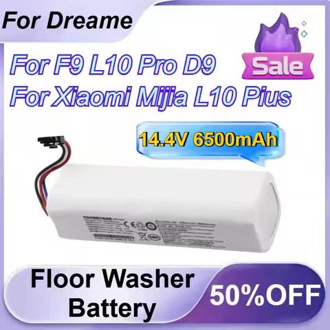 14.4V 6500mAh Floor Sweeper Battery for Dreame F9 L10 Pro D9 for Xiaomi Mijia L10 Pius