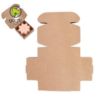 QIUJUU 50 PCS Kraft Paper Packing Box, Kraft Paper Board Maple Leaf Cutout Design Kraft Paper Gift B