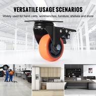 New SucceBuy 2/3/4/5/6in 4pcs Caster Wheels Swivel Plate Casters with A/B Locking No Noise PVC Wheel