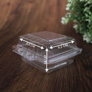 (50 Pcs) Mika Mini Tart Bread Holder Cake Tray Box Mika Cake Sponge Pieces Food Packaging Size 6x6x3