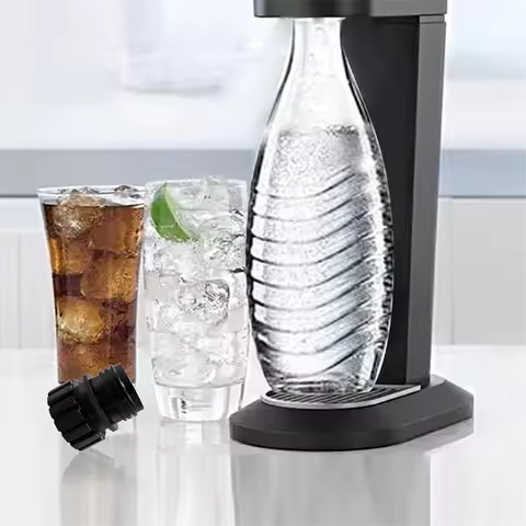 Soda Bottle Adapter Stream Soda Machine Crystal Glass Bottle 0.7L Quick Connect Adapter