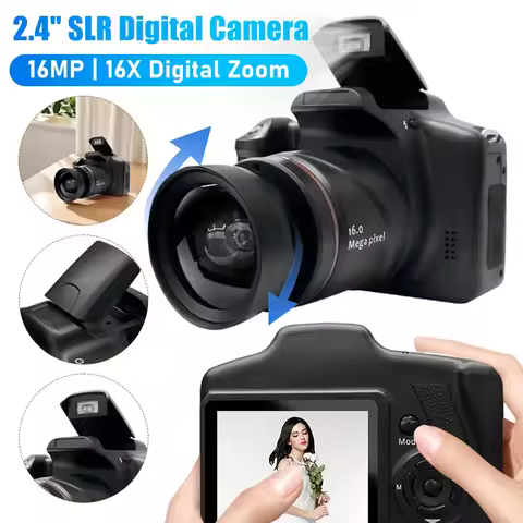 2.4 Inch LCD Screen SLR Digital Camera 16MP Professional Beginner Photography Camcorder 16X Digital 