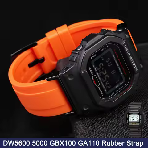 Modified Series Silicone Watch Strap For Casio Small Cube DW5600 DW5000 GBX100 GA110 Sports waterpro