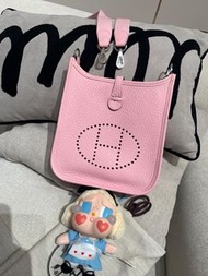 全新 Hermes Mini Evelyne 櫻花粉 Stamp K 100%Authentic, 100%new 💎尖沙咀中港城門市