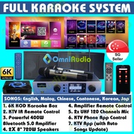 [400W FULL KARAOKE SYSTEM] KARAOKE BLUETOOTH AMPLIFIER + 2X UHF 120 CHANNELS MICS + 6K KOD KARAOKE BOX (LIKE POPSICAL)