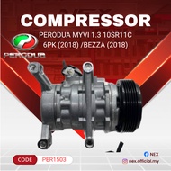 🔥Warranty 6 Bulan🔥 COMPRESSOR NEW PERODUA MYVI 2018 1.3 6PK / BEZZA 2018