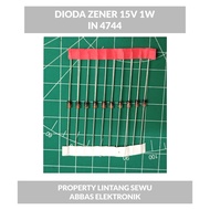 10 PCS DIODE ZENER 15 V 1 W ZENER 15 VOLT 1 WATT IN 4744 IN4744