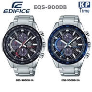 Casio Edifice Solar นาฬิกาข้อมือผู้ชาย โครโนกราฟ พลังงานแสงอาทิตย์ รุ่น EQS-900DB ของแท้ ประกัน CMG