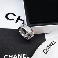 CHANEL香奈兒coco crush半鑽戒指18k白金Au750 48碼