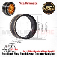 Ready Beadlock Ring Black Brass Counter Weights 1.9 For Metal Beadlock