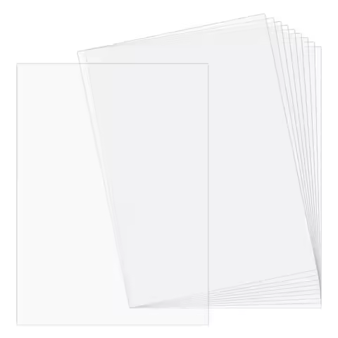 10 pcs Clear Plastic Sheet Thin Styrene Sheets 8.3"x11.7"x0.015" Craft Plastic Sheets A4 Flexible Cl