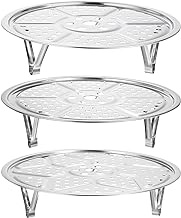 uxcell 3pcs Stainless Steel Steamer Rack with Stand, 7.9 Inches/8.6 Inches/9.5 Inches Pot Steaming Tray for Steamer Cookware Instant Pressure Cooker