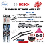 BOSCH Aerotwin Retrofit U Hook Wiper Set for Porsche Cayman/Boxster (987) / 911 (977) / Toyota L.Cru