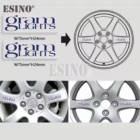 4 x New Car Wheel Rim Decorative Sticker Series Car Accessories Decals for Rays Gram Lights 57C 57CR