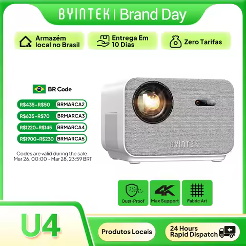 BYINTEK LOVE U12 Full HD 1080P Projector 4K 800 ANSI Android WiFi 6 Auto Focus Home Theater Projecto
