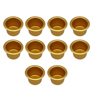 10PC Candlestick Accessory Gold Silver Metal Candle Cups Reusable Round Candle Cup Candles Container DIY Candle Making Trays